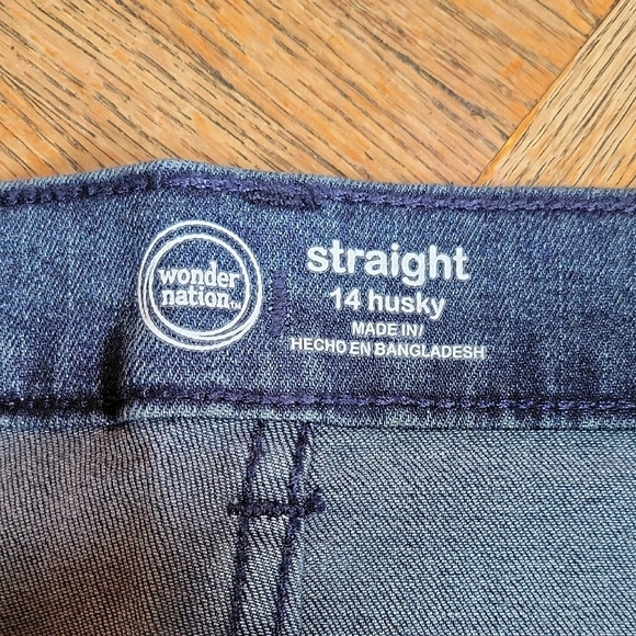 Wonder Nation Dark Blue Straight Jeans SIZE 14 HUSKY - Picture 2 of 5